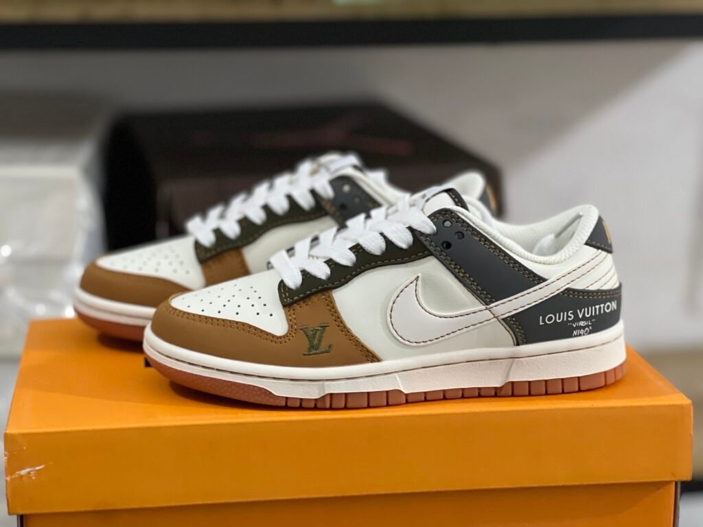 LV X NIKE DUNK LOW RETRO BEIGE/ORANGE/GRAY(36-47.5)